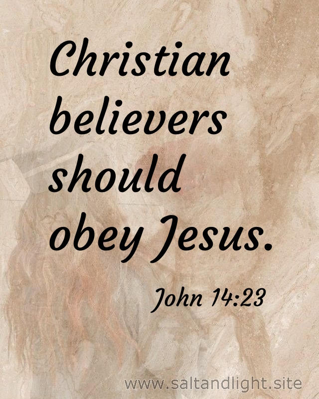 Christian believers should obey Jesus (from John 14:23)