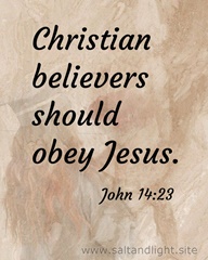 Christian believers should obey Jesus Christ. John 14:23